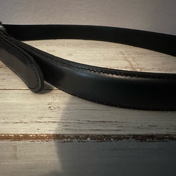 Vicenza Genuine Italian Calfskin Belt Black Size 30 401 Silver Buckle Gold - Picture 4 of 15